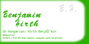 benjamin hirth business card